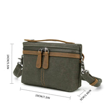 Load image into Gallery viewer, Small Waxed Canvas Shoulder Bag, Green