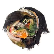 Load image into Gallery viewer, Paola Abstract Wool Scarf/Wrap: Ocean Green