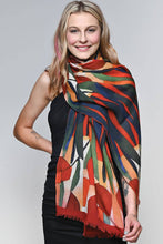 Load image into Gallery viewer, Navita Fine Wool Shawl: Burgundy & Green