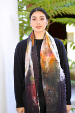 Load image into Gallery viewer, Paola Abstract Wool Scarf/Wrap: Ocean Green