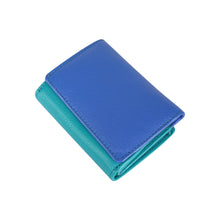 Load image into Gallery viewer, Leather Small Zip Wallet Blue