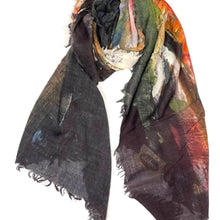 Load image into Gallery viewer, Paola Abstract Wool Scarf/Wrap: Ocean Green