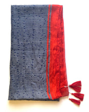 Load image into Gallery viewer, Del Sol Tassel Cotton Scarf Navy: Navy
