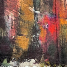 Load image into Gallery viewer, Paola Abstract Wool Scarf/Wrap: Ocean Green