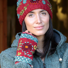 Load image into Gallery viewer, Abigail Hand Knit  Handwarmer, Aurora Red