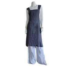Load image into Gallery viewer, Japanese Apron/Tunic in Charcoal Stone Washed Linen