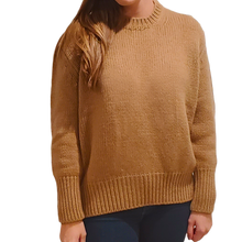 Load image into Gallery viewer, KARLEY: Cashmere & Lambs Wool Maxi Crew Neck Pullover