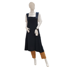 Load image into Gallery viewer, Japanese Apron/Tunic in Navy Stone Washed Linen