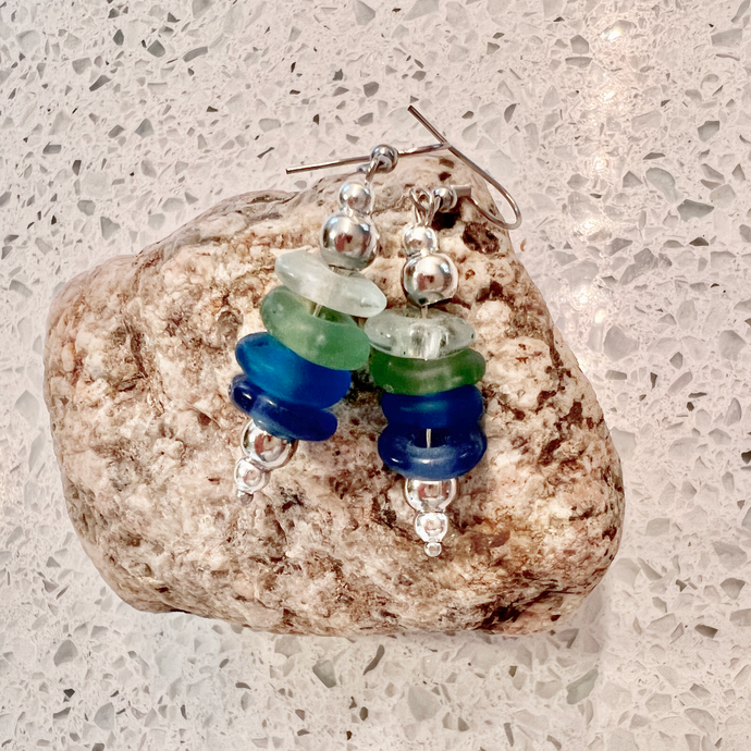 African Fused Glass Earring