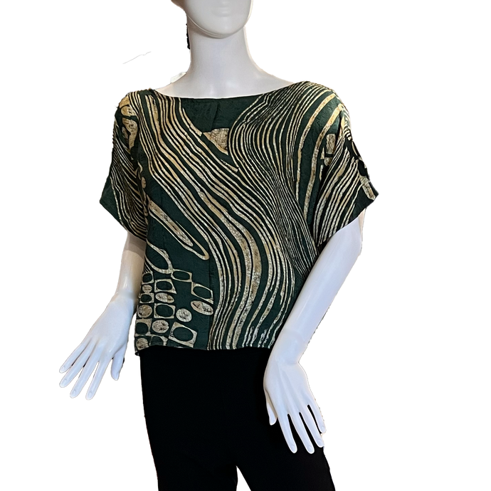 LUCIE Recycled Sari Boxy Top - 100% Silk