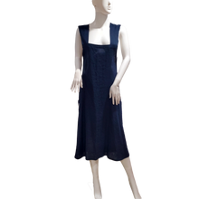 Load image into Gallery viewer, Japanese Apron/Tunic in Navy Stone Washed Linen