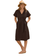 Load image into Gallery viewer, Safari , Black Linen Dress