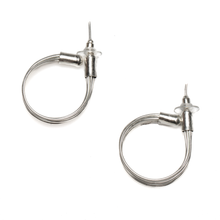 Load image into Gallery viewer, Wire Loop Metal Earrings - Silver Colour