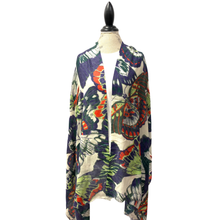 Load image into Gallery viewer, Floral Wool-Silk Blend Butterfly Scarf