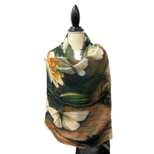 Load image into Gallery viewer, Floral Elegance Wool Silk Scarf