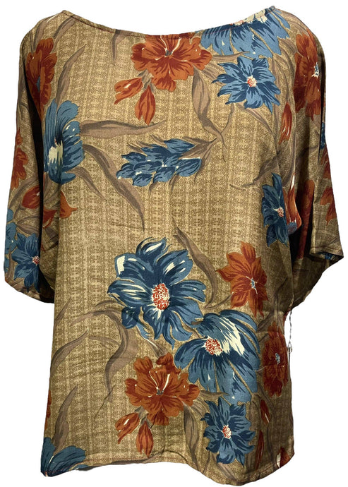 Amelia Pure Silk Side Slit Top: