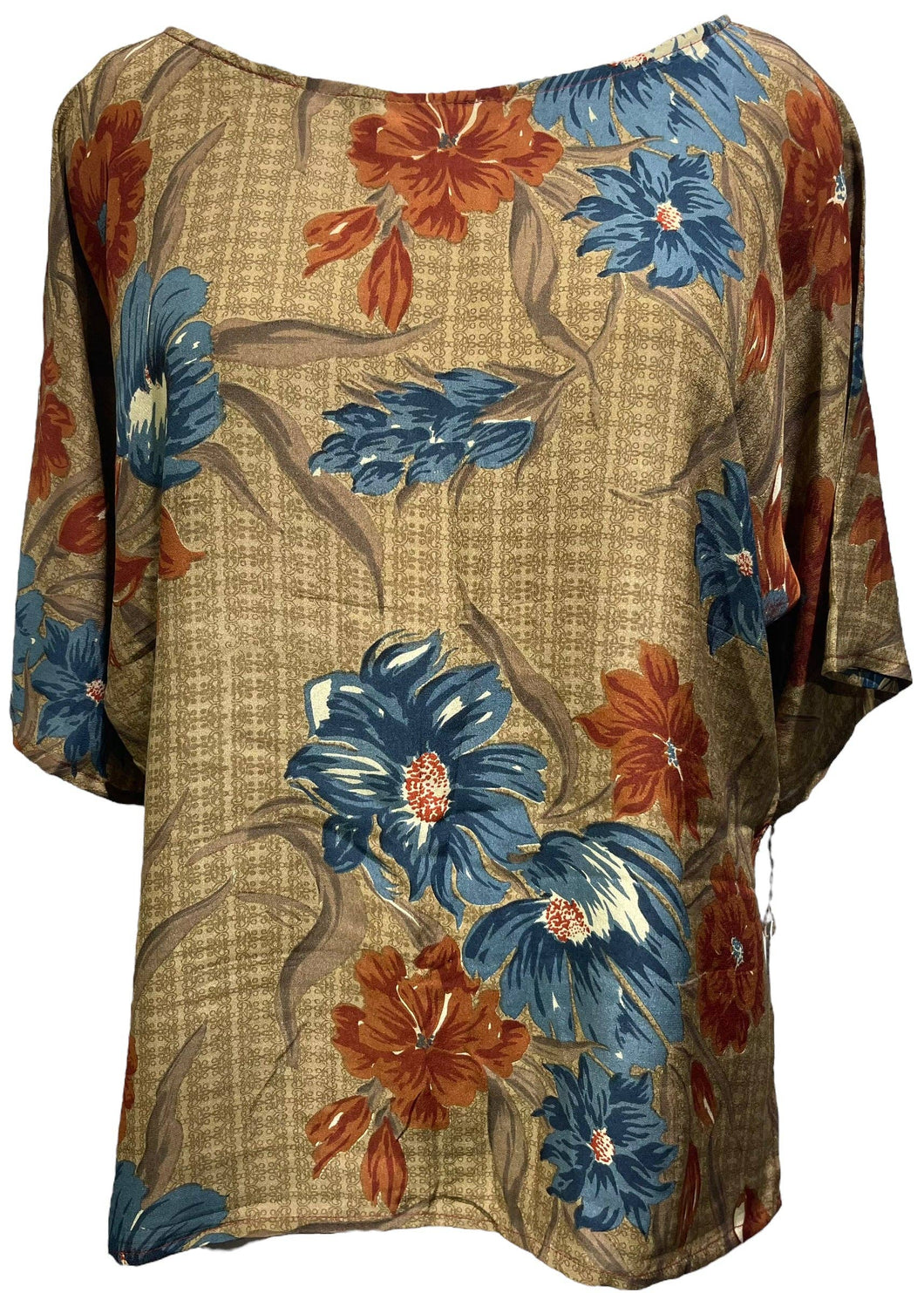 Amelia Pure Silk Side Slit Top: