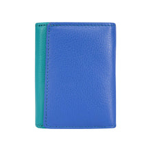 Load image into Gallery viewer, Leather Small Zip Wallet Blue