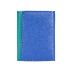 Leather Small Zip Wallet Blue