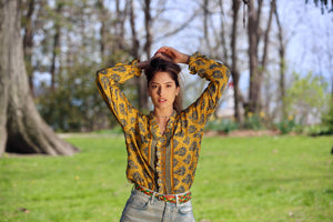 Raina Ruffle Front Top :Recycled