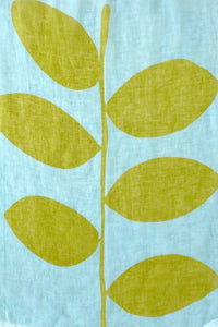 Linen Scarf : Plant Aqua/Citron