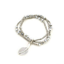 Load image into Gallery viewer, SB Triple Strand Crystal Bead Bracelet With Charms: Butterfly