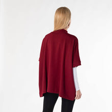 Load image into Gallery viewer, Loretta Half-Zip Bamboo Poncho - Cranberry