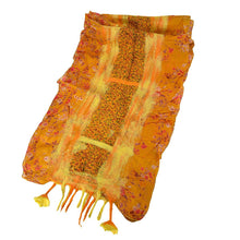 Load image into Gallery viewer, Orange Felt and Sari Silk Scarf