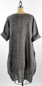 Sarah Linen Dress: Chambray Gray / 1XL/2XL