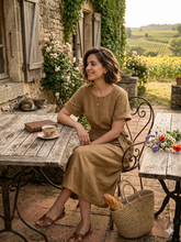 Load image into Gallery viewer, Chantal Linen Dress, Camel