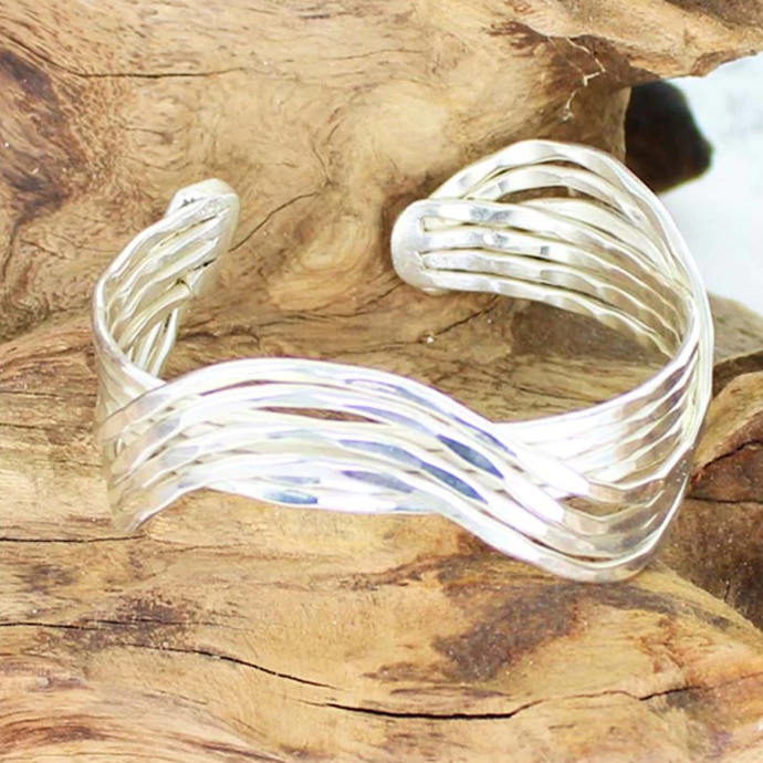 SB Wavy Metal Cuff, Silver