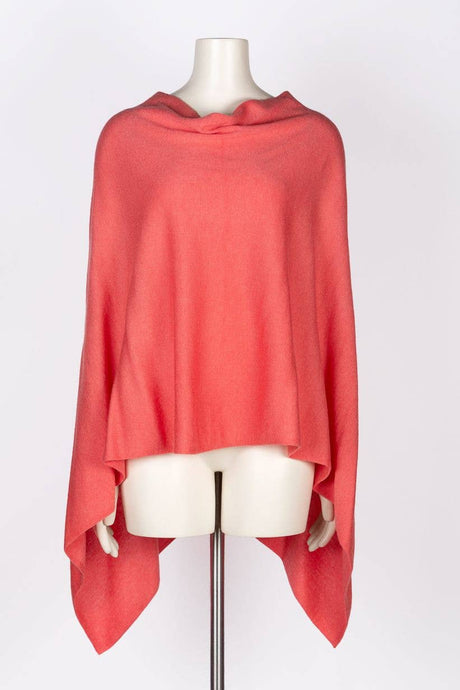 Cashmere Poncho Coral