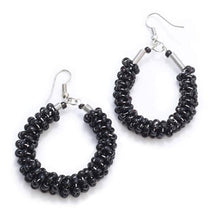 Load image into Gallery viewer, Beaded Loop Earrings: Bronze
