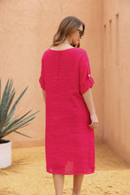 Load image into Gallery viewer, Lettie Bloom Stitch Dress: Raspberry