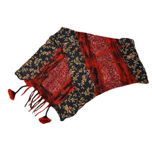 Load image into Gallery viewer, Red Felt and Sari Silk Scarf