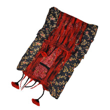 Load image into Gallery viewer, Red Felt and Sari Silk Scarf