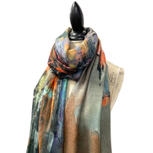 Load image into Gallery viewer, Elegant Wool Silk Blend Watercolor Scarf