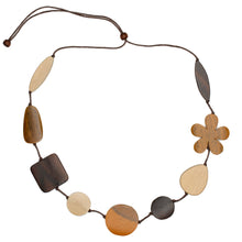 Load image into Gallery viewer, Tinted Wood Mix Shape &amp; Flower Necklace: Bright Multi