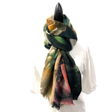 Load image into Gallery viewer, Floral Elegance Wool Silk Scarf