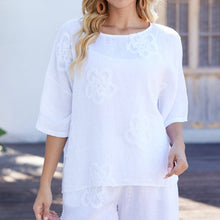 Load image into Gallery viewer, Lettie Flower Top: White