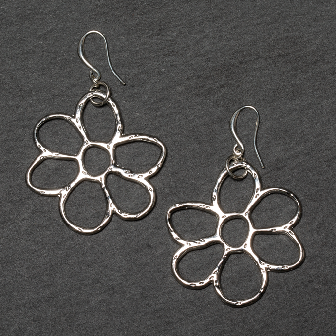 SB Flower Earrings - Silver Plate