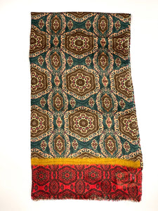 Elsie Wool Silk Scarf/Wrap Brown Red: