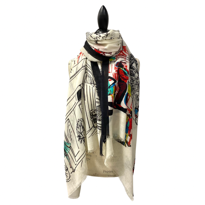 Elegant Paris Wool and Silk Scarf