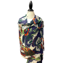 Load image into Gallery viewer, Floral Wool-Silk Blend Butterfly Scarf