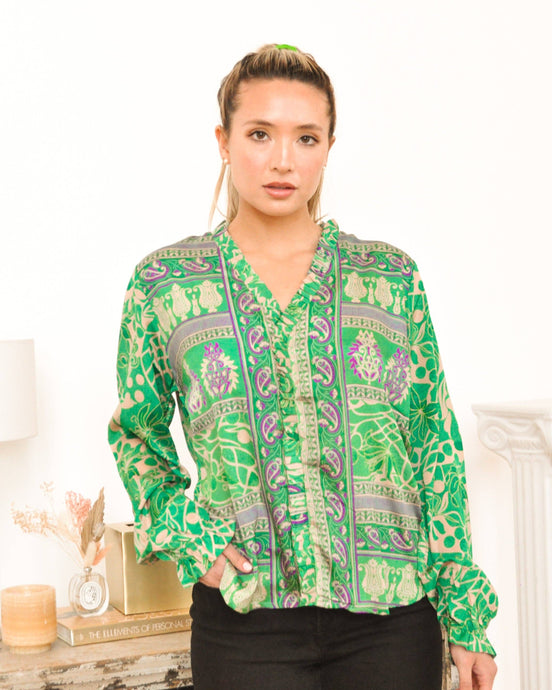 Raina Ruffle Front Top :Recycled