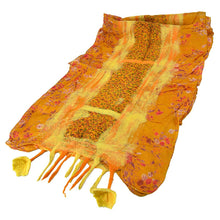 Load image into Gallery viewer, Orange Felt and Sari Silk Scarf