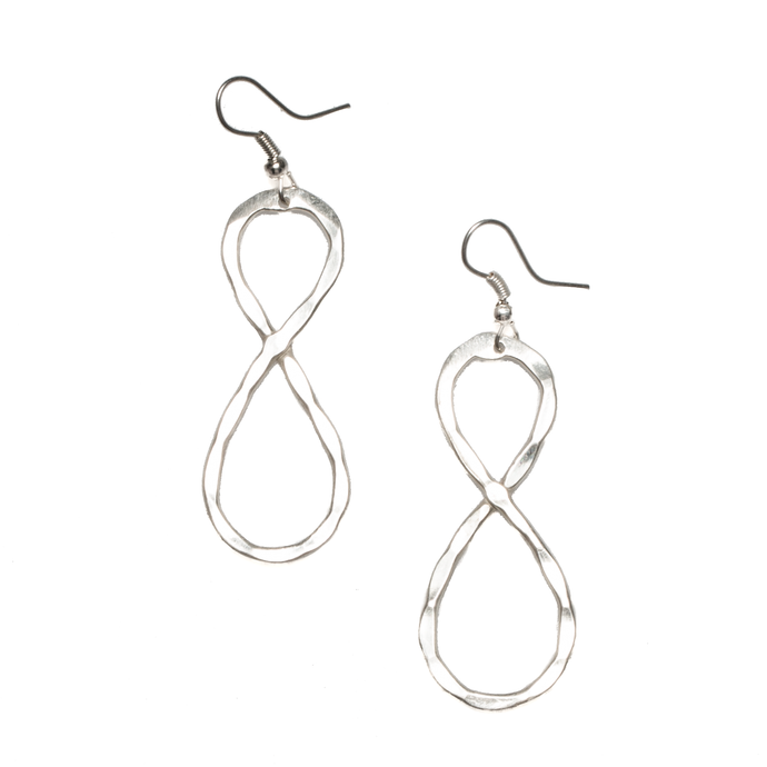 SB Twisted Loop Metal Earrings, Silver