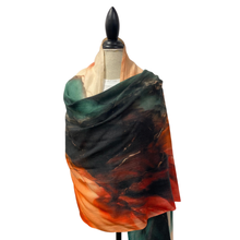 Load image into Gallery viewer, Elegant Wool Silk Abstract Rainbow Scarf