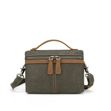 Load image into Gallery viewer, Small Waxed Canvas Shoulder Bag, Green