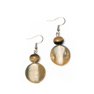 SB Simple Horn Disc Earrings